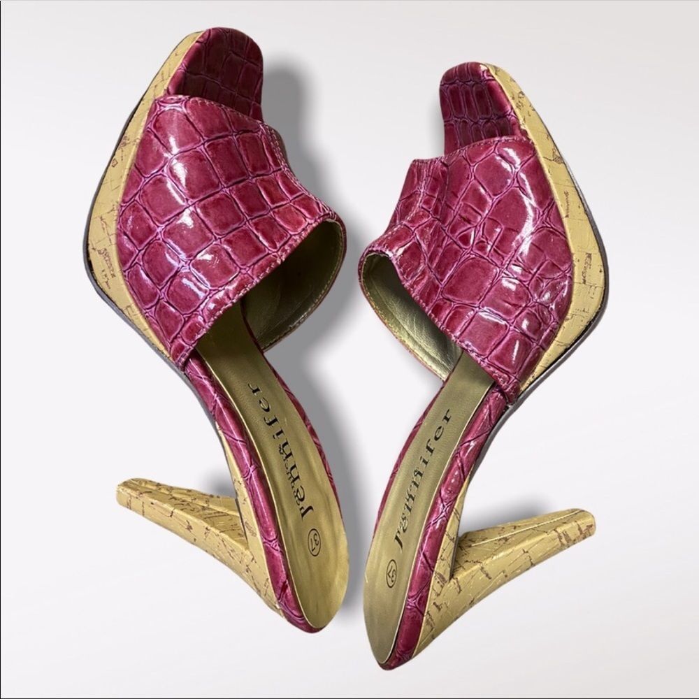 Jennifer & JENNIFER | Reptile Skin Style Square Toed Heels - Picture 7 of 10